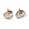 Platinum Plated Brass Sew on Prong Settings X-KK-G246-13x18mm-P-2