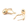 Brass with Cubic Zirconia Hoop Earrings EJEW-G362-03KCG-2