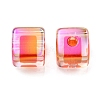 UV Plating Transparent Acrylic European Beads OACR-F004-10G-3
