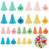 54Pcs 9 Styles Cone Synthetic Rubber Knitting Needle Point Protectors FIND-BC0005-61-1
