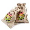 30Pcs 15 Styles Christmas Printed Jute Cloth Storage Pouches ABAG-YW0001-10-16