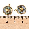 304 Stainless Steel Pave Natural Paua Shell Pendants STAS-F319-02B-G01-3