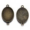 Tibetan Style Oval Alloy Cabochon Connector Settings LS-TIBE-Q038-002B-AB-NR-1