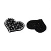 Heart Hotfix Glass Rhinestone with Cloth Patches PATC-T002-02B-2
