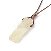 Natural Citrine Nugget Pendant Necklace with Waxed Cord for Women NJEW-F306-01F-3
