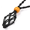 Adjustable Braided Waxed Cord Macrame Pouch Necklace Making NJEW-I243-A06-3
