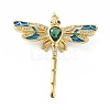 Rack Plating Brass Micro Pave Cubic Zirconia Pendants X-KK-E281-07G-02-1