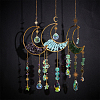 1Pc Alloy & Natural Gemstone Chips Moon Hanging Ornaments HJEW-BBC0001-17C-4