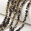 Electroplate Opaque Glass Beads Strands X-EGLA-A034-P1mm-O01-1