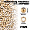 SUNNYCLUE 200Pcs Vacuum Plating 304 Stainless Steel Spacer Beads STAS-SC0006-89A-2