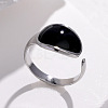 Oval 304 Stainless Steel Enamel Cuff Rings FS-WGAC0F3-01-1