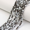 Electroplate Opaque Glass Beads Strands EGLA-A034-P6mm-P09-1