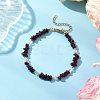 Natural Garnet Chip Beaded Bracelets for Women BJEW-JB11742-05-1