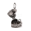 Carved Heart Rack Plating Brass Prayer Box Pendants KK-L101-22B-2