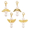 Angel Shell Pearl & Alloy Pendant Decoration HJEW-JM02402-1