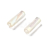 10G Ceylon Glass Twist Bugle Beads SEED-L012-01A-4