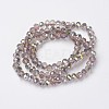 Electroplate Transparent Glass Beads Strands EGLA-A034-T4mm-S19-2