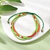 Adjustable Glass Seed Beaded Triple Layer Multi-strand Bracelet BJEW-MZ00048-05-4