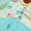 6Pcs 3 Colors Fish Silicone Beads Knitting Needle Protectors/Knitting Needle Stoppers DIY-NB0010-36-4