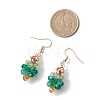 304 Stainless Steel Glass Seed Beads Christmas Tree Dangle Earrings EJEW-MZ00581-01-4