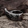 Punk Rock Style 316L Surgical Stainless Steel Wing Wide Band Rings for Men RJEW-BB01236-10AS-5