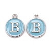 Platinum Plated Alloy Enamel Charms X-ENAM-S118-04B-P-1