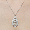 201 Stainless Steel Hollow Rocket Pendant Necklace NJEW-OY001-74-1