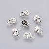 Antique Silver Skull Shaped Tibetan Style Alloy Stud Earring Findings X-TIBE-A22180-AS-FF-1