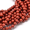 Grade A Natural Red Jasper Bead Strands X-G-P075-36-8mm-1
