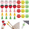 20Pcs 5 Styles Strawberry Synthetic Rubber Knitting Needle Point Protectors FIND-GA0008-11-1