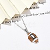 Zinc Alloy Topaz Rhinestone Sport Ball Pendant Cable Chain Necklaces NJEW-U024-01P-06-2