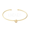 Rack Plating Brass Micro Pave Clear Cubic Zirconia Letter Open Cuff Bangles BJEW-A018-01G-O-2