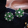 Brass Micro Pave Cubic Zirconia Stud Earrings LM0648-4-1