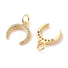 Brass Micro Pave Clear Cubic Zirconia Pendants ZIRC-P094-24G-RS-2