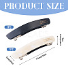 2Pcs 2 Colors Cellulose Acetate and Iron Hair Barrettes for Women Girl PHAR-TADJ0001-01A-3
