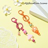 Spray Painted Alloy Bar Beadable Keychain for Jewelry Making DIY Crafts KEYC-A011-02J-3