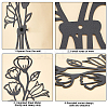 Iron Wall Art Vase Flowers AJEW-WH0263-17-4