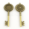 Tibetan Style Key Alloy Big Pendants Cabochon Settings TIBEP-S289-23AB-NR-1