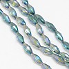 Electroplate Crystal Glass Rice Beads Strands EGLA-F042-A13-2