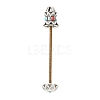 Lotus Shape Brass Screw Peg Bails KK-NH0008-06AS-1