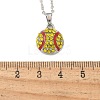 Zinc Alloy Sunflower Rhinestone Sport Ball Pendant Cable Chain Necklaces LS-NJEW-U024-01P-01-5