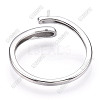 925 Sterling Silver Smooth with Open Cuff Ring Settings STER-T007-09P-3