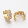 Brass Micro Pave Clear Cubic Zirconia Huggie Hoop Earrings EJEW-L231-37G-2