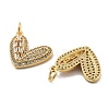 Rack Plating Brass Micro Pave Cubic Zirconia Pendants KK-Z071-57G-2