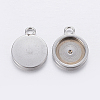 Tarnish Resistant 201 Stainless Steel Pendant Cabochon Settings STAS-P198-17-8mm-1