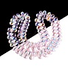 Electroplate Transparent Glass Beads Strands EGLA-N057-01A-07-2