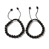 8mm Round Natural Golden Sheen Obsidian Braided Bead Bracelets BJEW-C067-01B-22-1