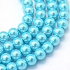 Baking Paint Pearlized Glass Pearl Round Bead Strands HY-Q003-6mm-48-1