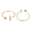 Brass Micro Clear Cubic Zirconia Cuff Finger Rings Setting KK-T056-52G-NF-2