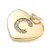 Brass Micro Pave Clear Cubic Zirconia Pendants KK-D229-01G-03-2